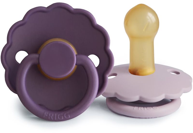 FRIGG Daisy Size 2:6-18 months suzetă Violet Dream/Soft Lilac 2 buc