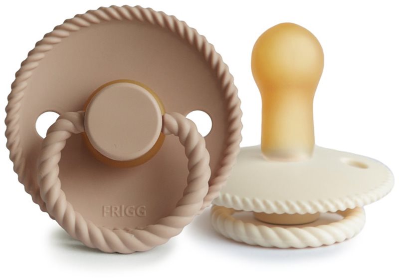FRIGG Rope Size 2:6-18 months suzetă Cream/Croissant 2 buc
