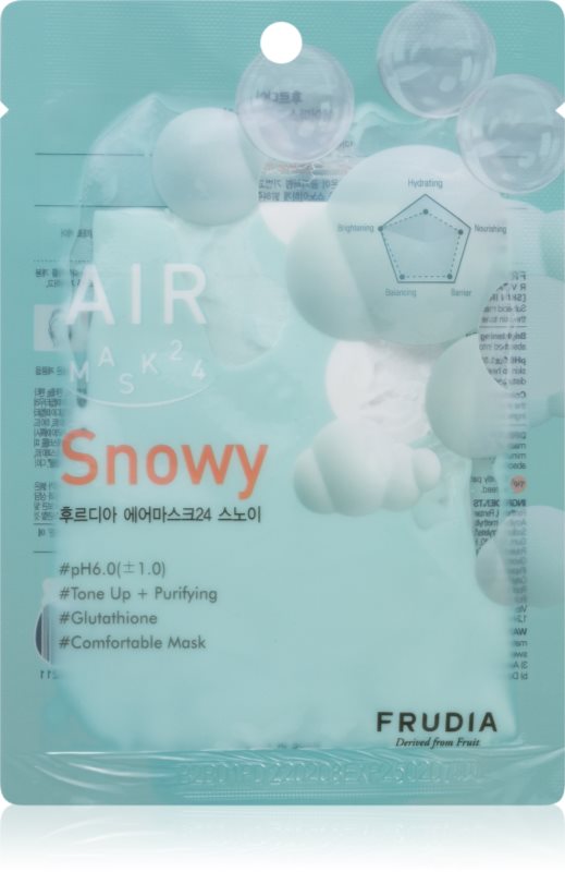 Frudia AIR Snowy masca pentru celule pentru uniformizarea nuantei tenului 25 ml