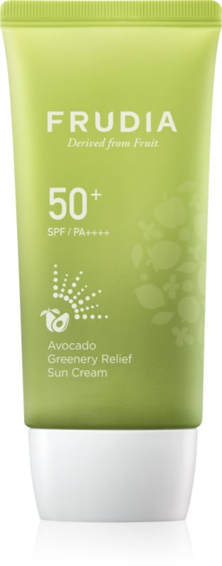 Frudia Sun Avocado Greenery Relief loțiune protectoare hidratantă pentru piele sensibilă SPF 50+ 50 g