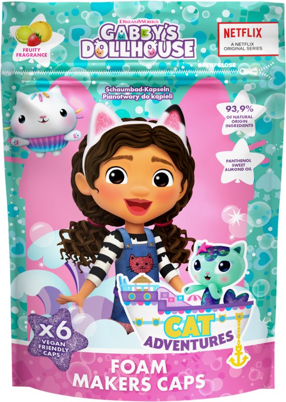 Gabby's Dollhouse Foam Makers spuma de baie pentru copii 3y+ 6x16 g