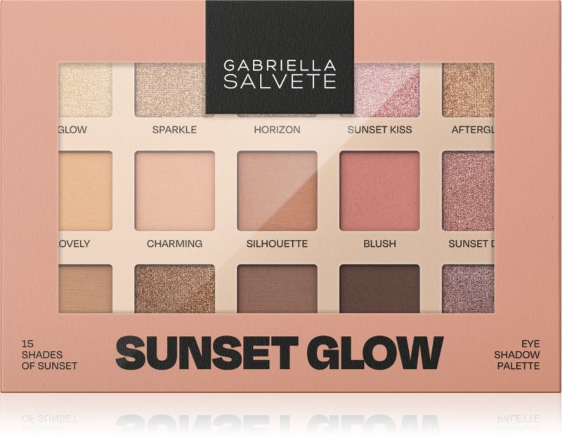 Gabriella Salvete Sunset Glow 15 Shades of Sunset paletă cu farduri de ochi 15 g