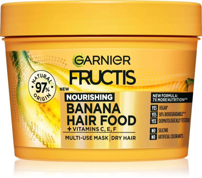 Garnier Fructis Banana Hair Food mască nutritivă pentru păr foarte uscat 390 ml