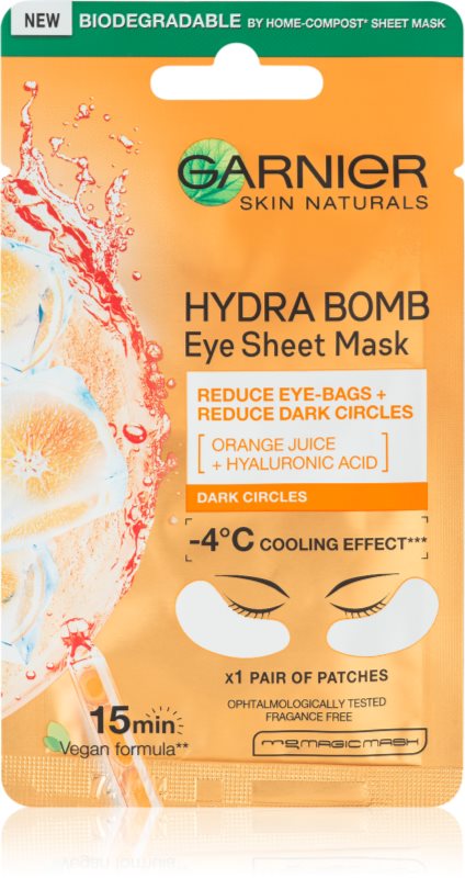 Garnier Textil Masks Hydra Bomb mască înviorătoare pentru ochi 6 g