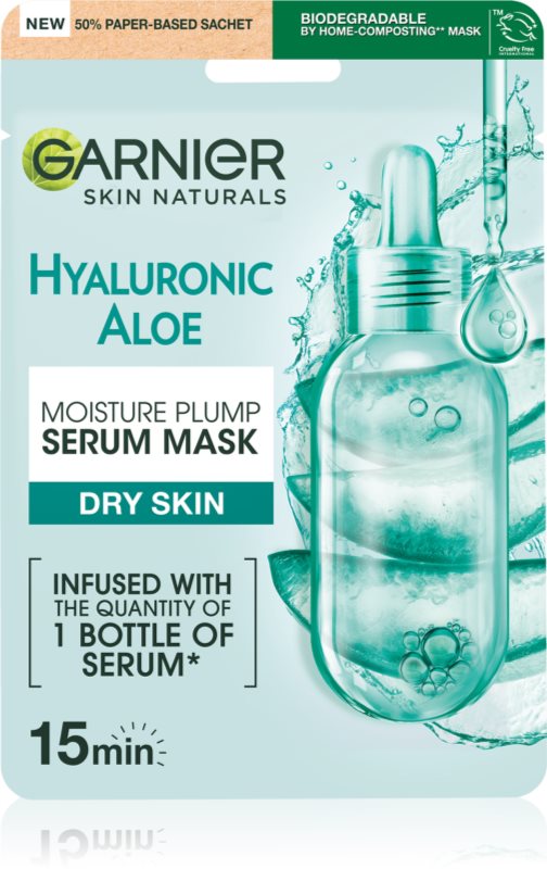 Garnier Hyaluron + Hyaluronic Aloe mască textilă hidratantă 28 g