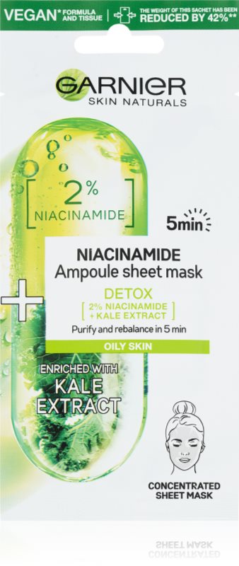 Garnier Textil Masks Niacinamide masca de celule cu efect de curatare si reimprospatare 15 g