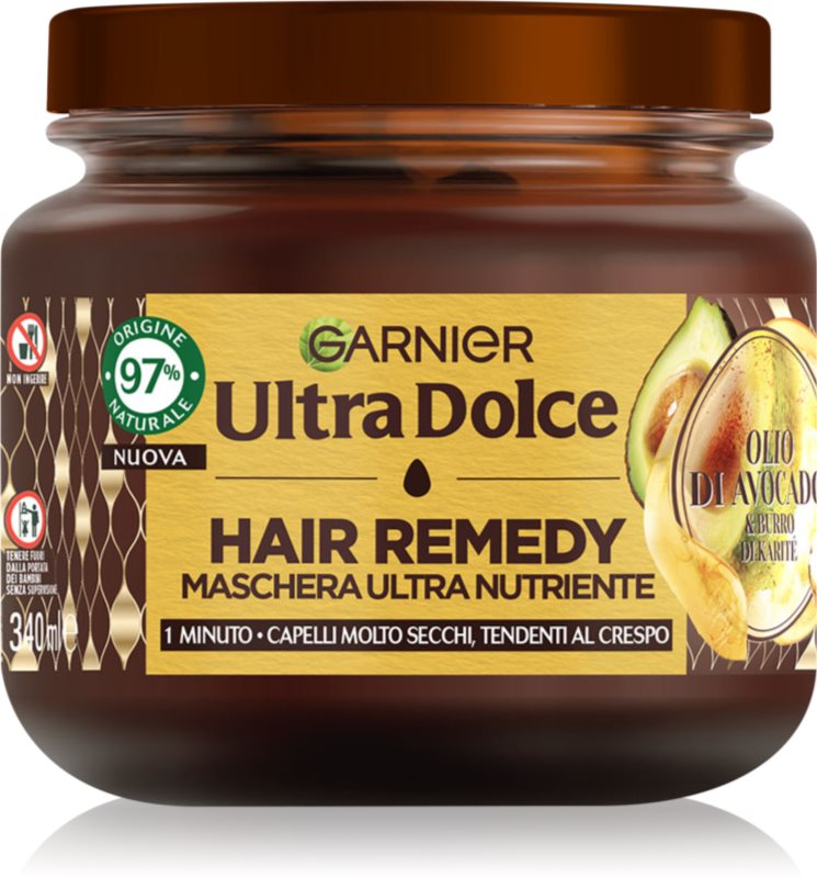 Garnier Ultra Doux Avocado Oil and Shea Butter masca hranitoare pentru par uscat 340 ml