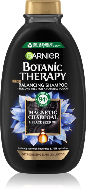 Garnier Botanic Therapy Magnetic Charcoal Sampon pentru scalp gras si fire de par cu terminatii uscate