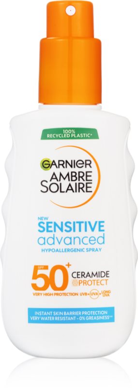 Garnier Ambre Solaire Sensitive Advanced spray pentru bronzat pentru piele sensibila SPF 50+ 150 ml