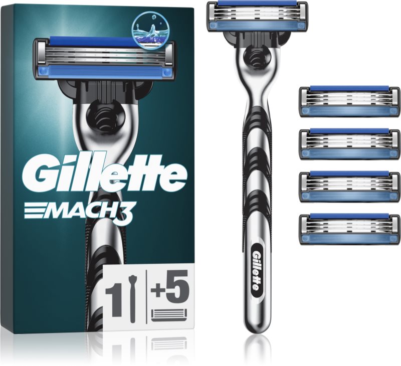 Gillette Mach3 Aparat de ras + rezervă lame 5 buc