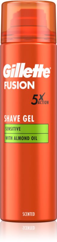 Gillette Fusion5 Sensitive gel pentru bărbierit pentru piele sensibilă 200 ml
