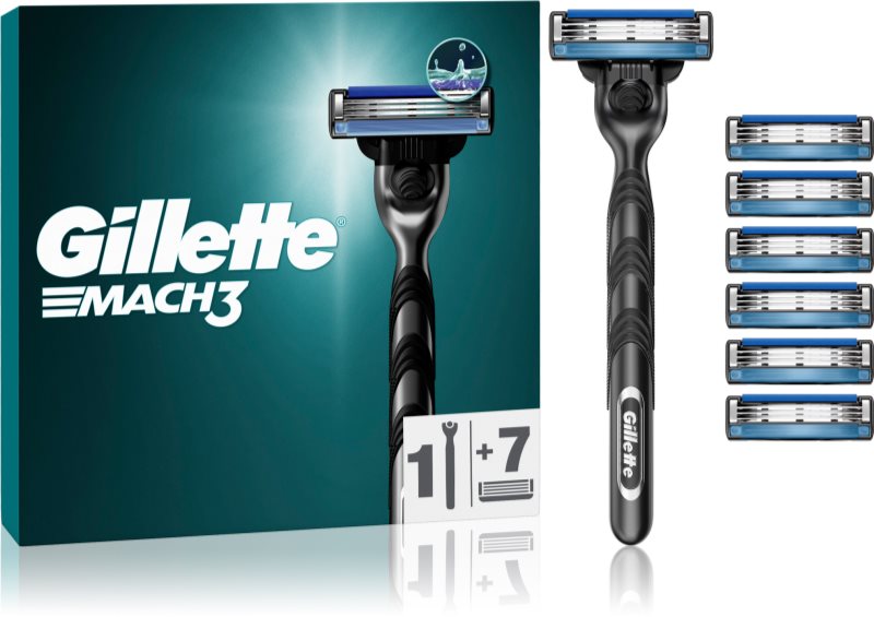 Gillette Mach3 Aparat de ras + rezervă lame 7 buc