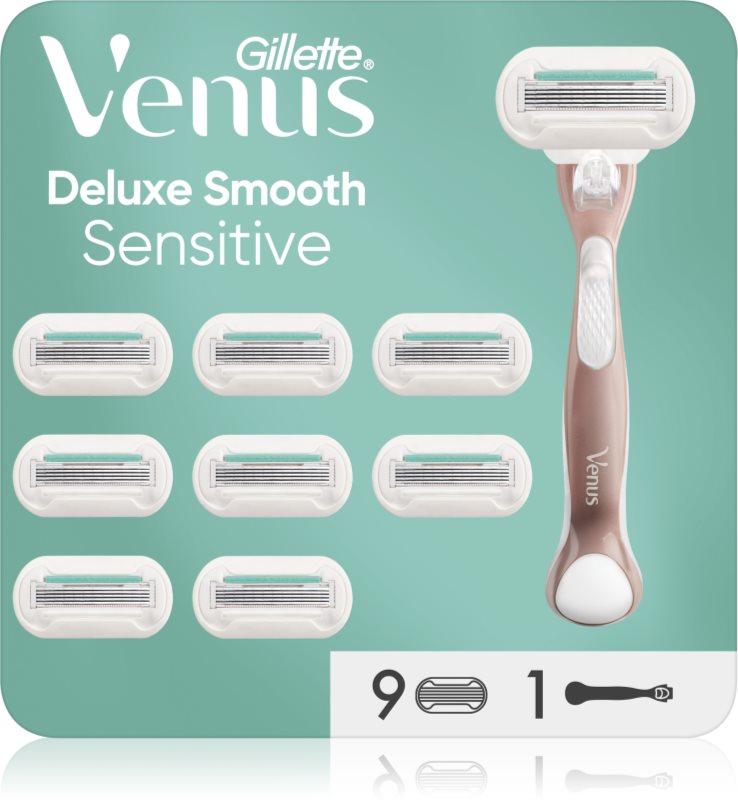 Gillette Venus Deluxe Smooth Sensitive Aparat de ras + rezervă lame 9 buc