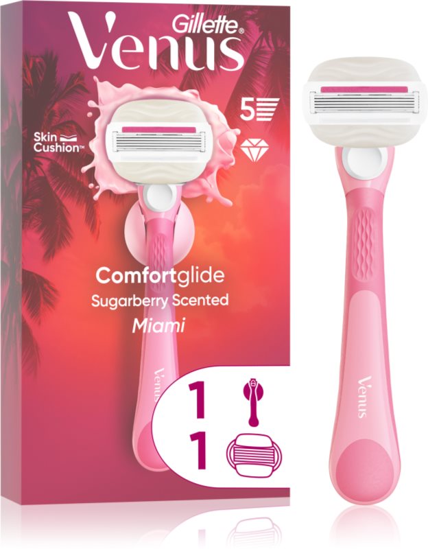 Gillette Venus Comfortglide Sugarberry Miami epilator pentru femei cu suport pentru duș 1 buc