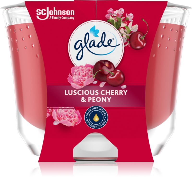 GLADE Luscious Cherry & Peony lumânare parfumată