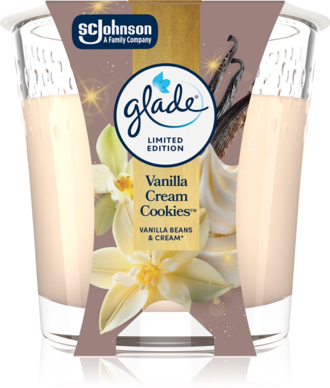 GLADE Vanilla Cream Cookies lumânare parfumată 112 g
