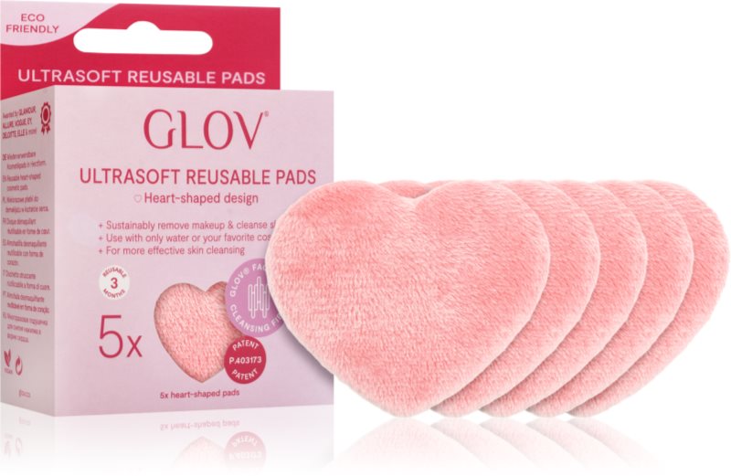 GLOV Heart-Shaped Ultrasoft dischete demachiante lavabile 5 buc