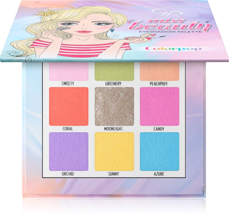 Golden Rose Miss Beauty paletă cu farduri de ochi culoare Colorpop 9x13 g