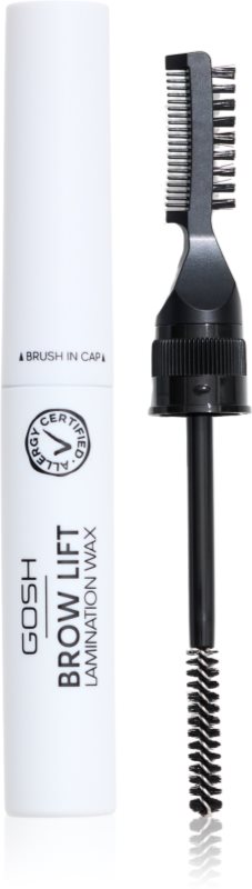 GOSH COPENHAGEN Brow Lift Lamination Wax ceară de fixare pentru sprâncene perie 2 in 1 culoare 001 Clear 6 ml
