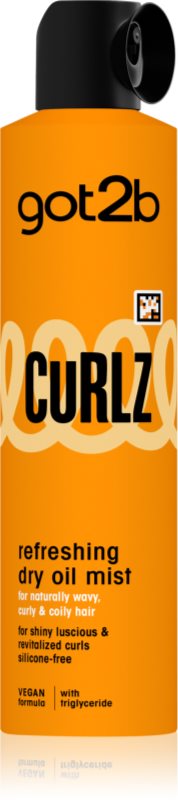 got2b Curlz Refreshing Dry Oil Mist ceață de ulei uscată pentru par ondulat si cret 200 ml