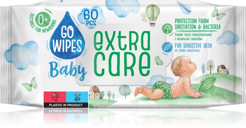 GoWipes Extra Care Șervețele umede pentru copii pentru piele sensibila 0+ 60 buc