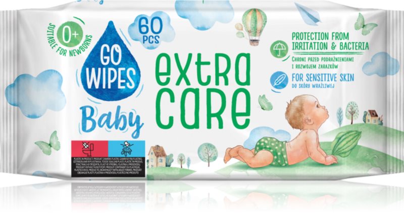 GoWipes Extra Care Șervețele umede pentru copii pentru piele sensibila 0+ 60 buc