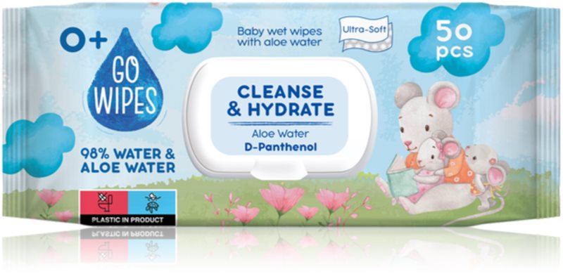 GoWipes Cleanse & Hydrate servetele delicate pentru copii pentru piele sensibila aloe vera 0+ 50 buc