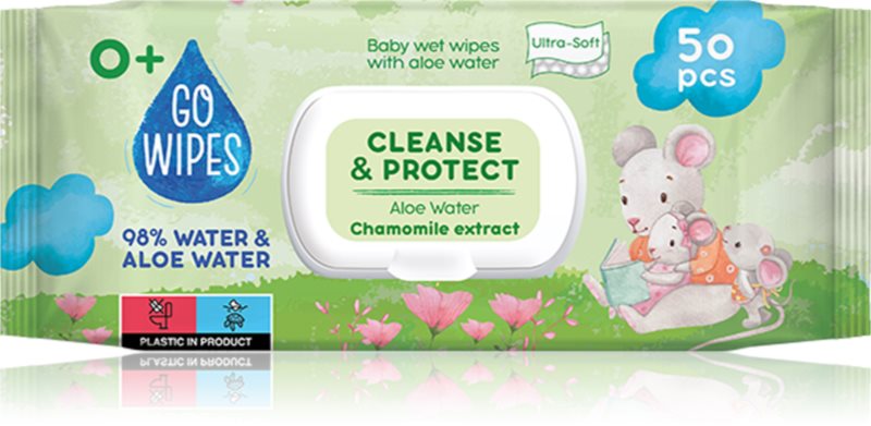 GoWipes Cleanse & Protect Chamomile extract servetele delicate pentru copii cu aloe vera 50 buc