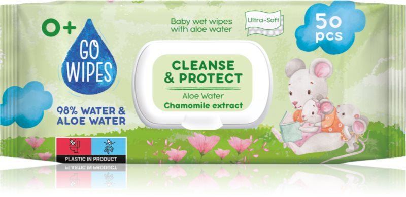 GoWipes Cleanse & Protect Chamomile extract servetele delicate pentru copii cu aloe vera 50 buc