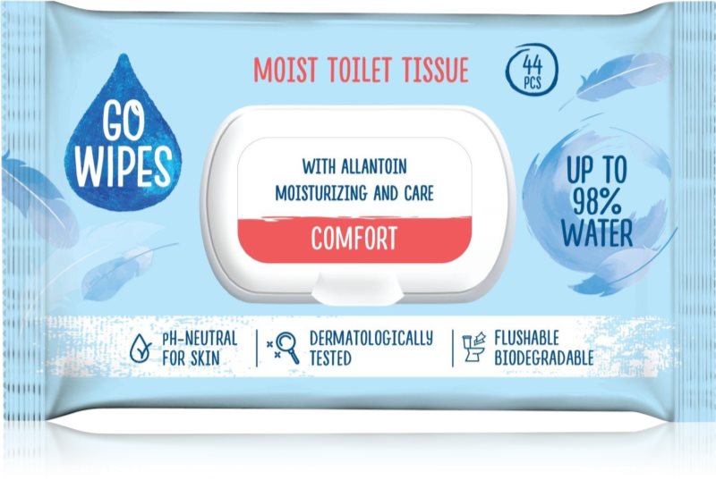 GoWipes Comfort hârtie igienică umedă pentru piele sensibila 44 buc