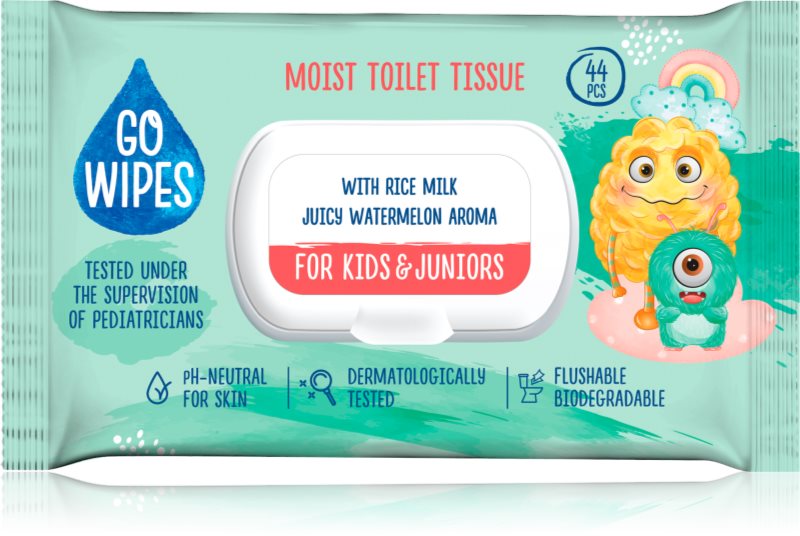GoWipes For Kids & Juniors hârtie igienică umedă pentru piele sensibila pentru copii 44 buc