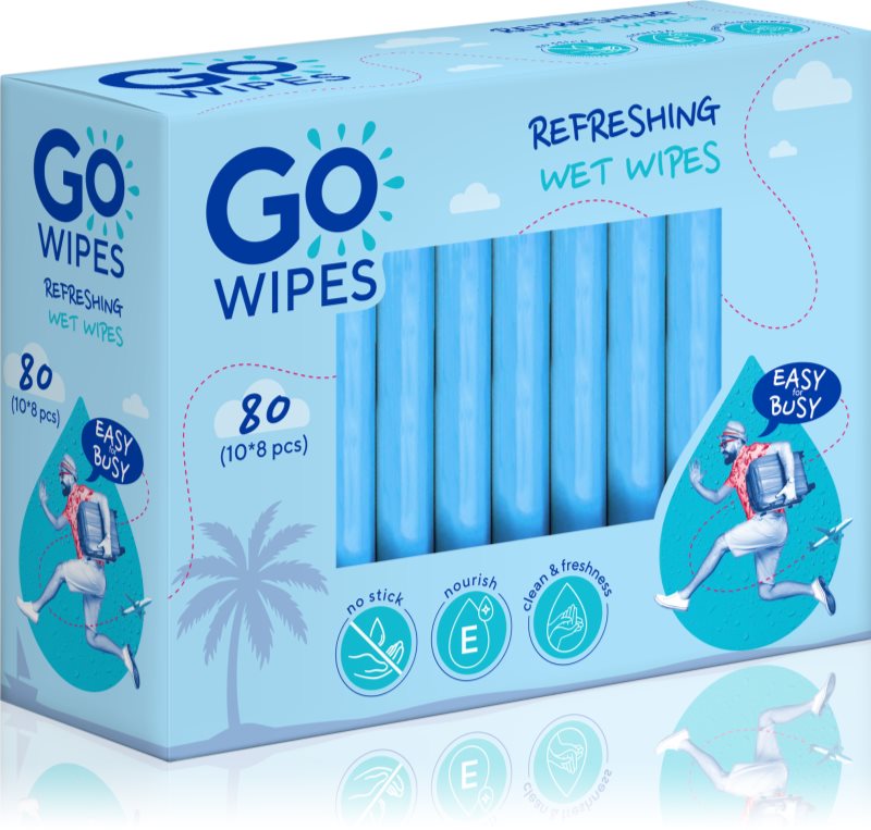 GoWipes Refreshing Wet Wipes Servetele umede cu efect revigorant de maini 10x8 buc