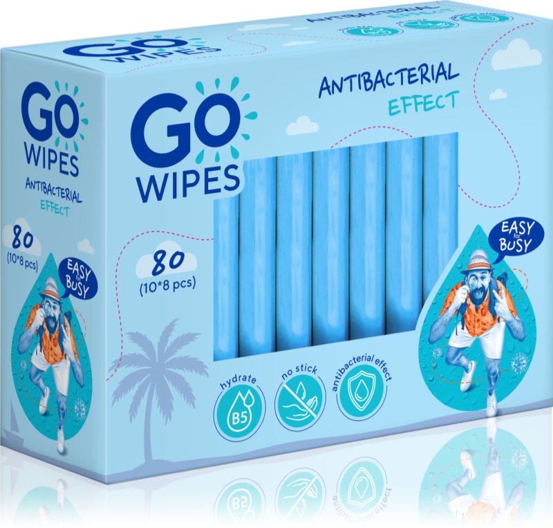 GoWipes Anti-Bacterial Effect Servetele umede cu efect revigorant cu efect antibacterian 10x8 buc