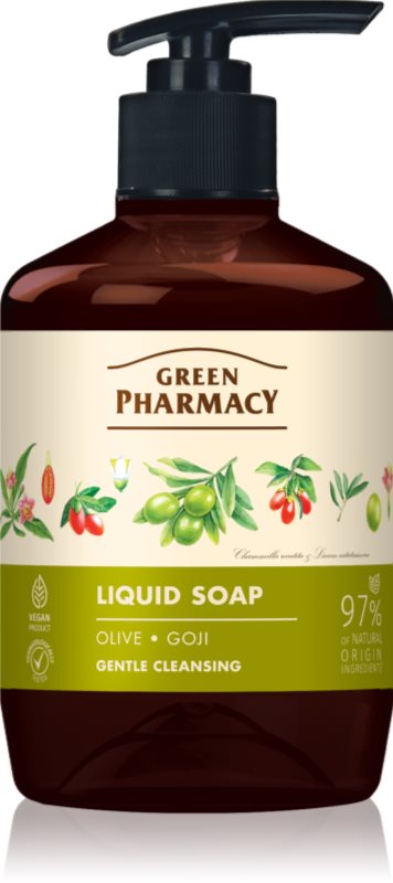 Green Pharmacy Olive & Goji Berry Liquid Soap Săpun lichid pentru mâini cu pompa 460 ml