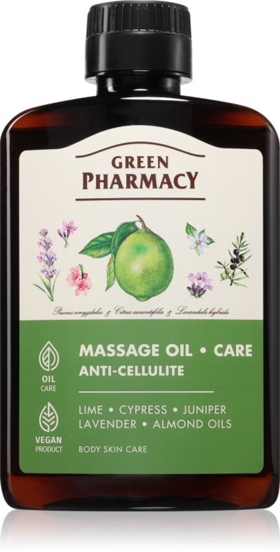 Green Pharmacy Essential oils of Lime Massage Oil ulei de masaj pentru celulită 200 ml