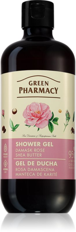 Green Pharmacy Damask Rose & Shea Butter Shower Gel gel de duș mătăsos 500 ml