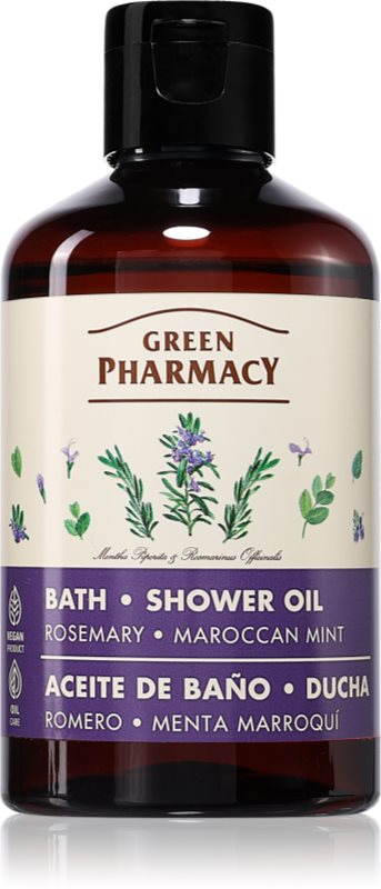 Green Pharmacy Rosemary & Moroccan Mint Bath Oil Ulei pentru dus hranitor 250 ml