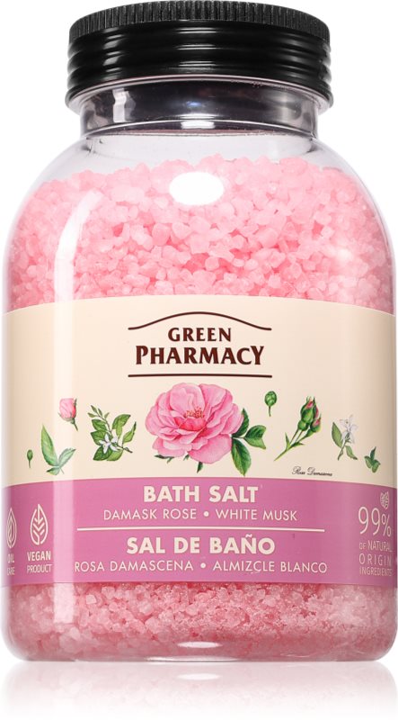 Green Pharmacy Damask Rose & White Musk Bath Salt sare de baie relaxanta 1000 g