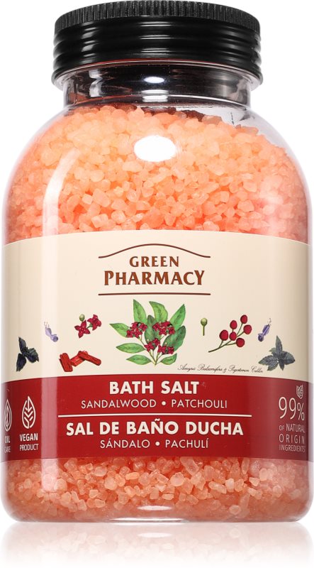 Green Pharmacy Sandalwood & Patchouli Bath Salt sare de baie relaxanta 1000 g