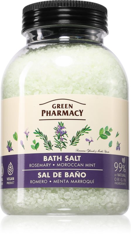 Green Pharmacy Rossemary & Maroccan Mint Bath Salt sare de baie relaxanta 1000 g