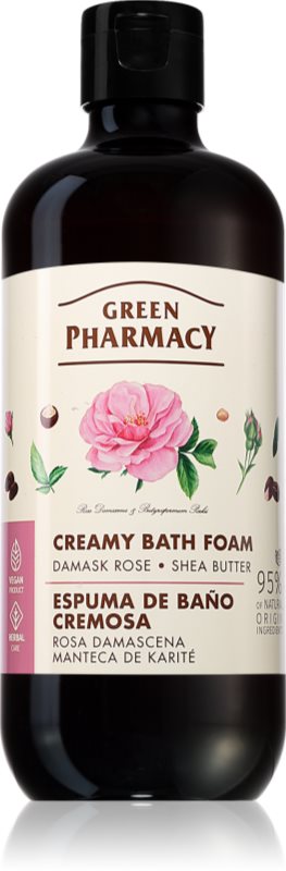 Green Pharmacy Damask Rose & Shea Butter Bath Foam Spuma de baie cremoasa unt de shea 500 ml