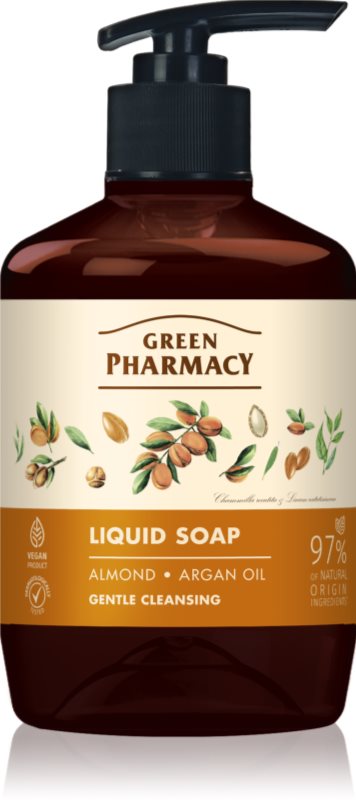 Green Pharmacy Almond & Argan Oil Săpun lichid pentru mâini 460 ml