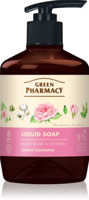 Green Pharmacy Musk Rose & Cotton Săpun lichid pentru mâini 460 ml