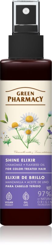 Green Pharmacy Chamomile & Flaxseed oil Elixir elixir leave-in pentru păr vopsit 150 ml