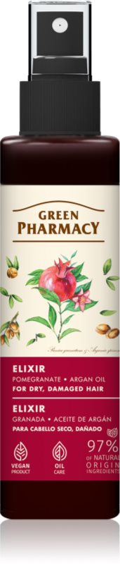 Green Pharmacy Argan Oil & Pomegranate Elixir elixir leave-in pentru parul deteriorat si fragil 150 ml