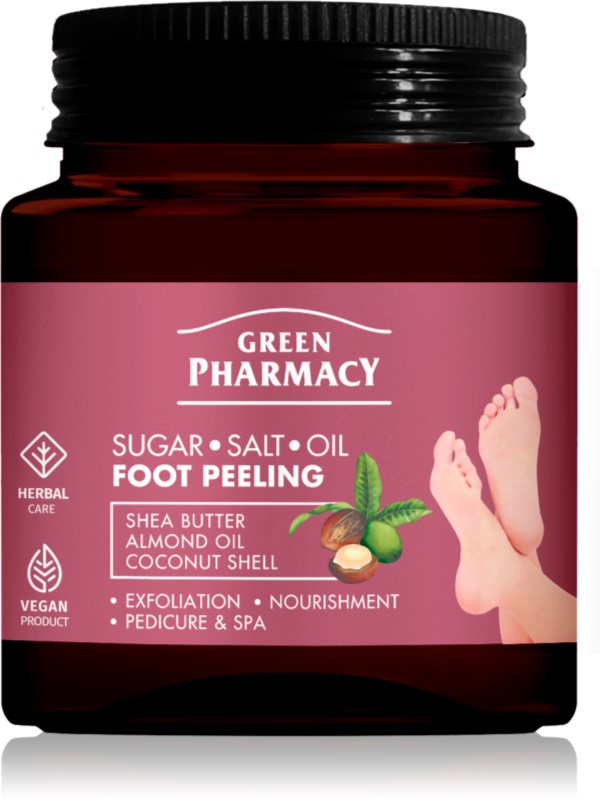 Green Pharmacy Foot Care Regenerating Sugar-Salt Oil Foot Peeling peeling exfoliant pentru picioare 300 ml