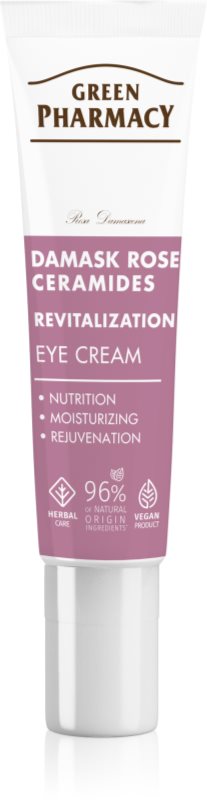 Green Pharmacy Damask Rose & Ceramides Eye Cream crema de ochi revitalizanta 15 ml