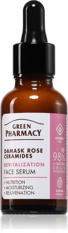 Green Pharmacy Damask Rose & Ceramides Serum Ser facial revitalizant 30 ml