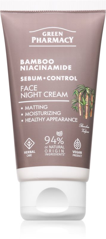 Green Pharmacy Bamboo & Niacinamide Night Face Cream crema hidratanta de noapte 50 ml