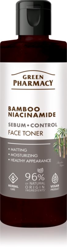 Green Pharmacy Bamboo & Niacinamide Face Toner tonic activ pentru ten gras 200 ml